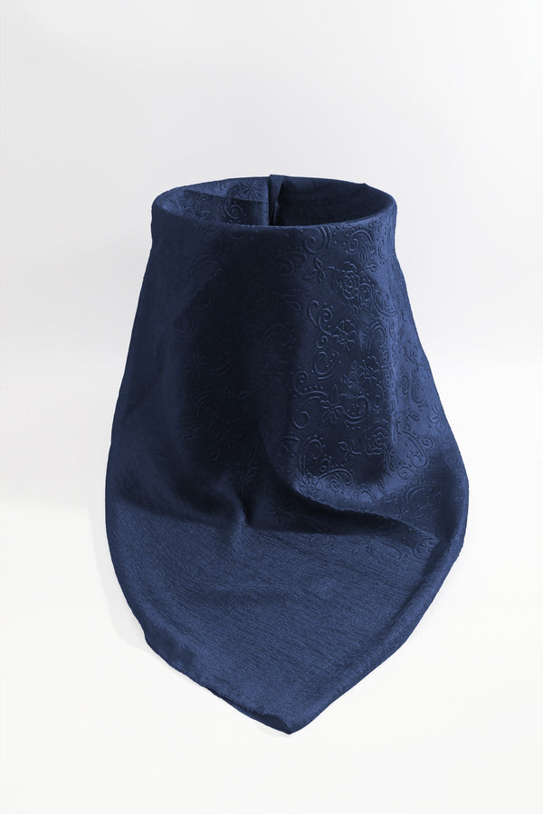 Carraig Donn Navy Silk Touch Floral Embossed Scarf