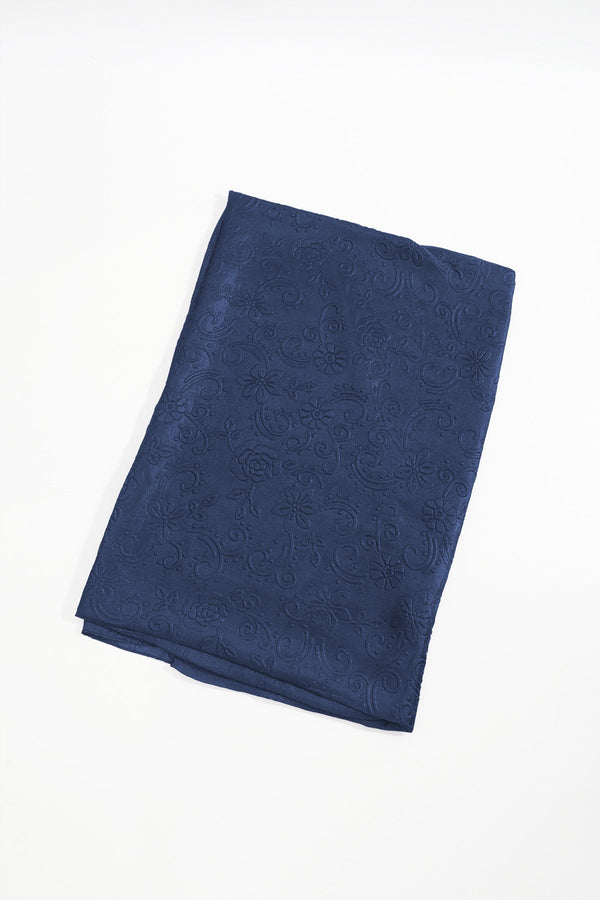 Carraig Donn Navy Silk Touch Floral Embossed Scarf