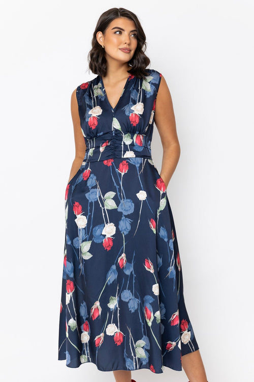 Carraig Donn Navy Sleeveless Alina Midi Dress
