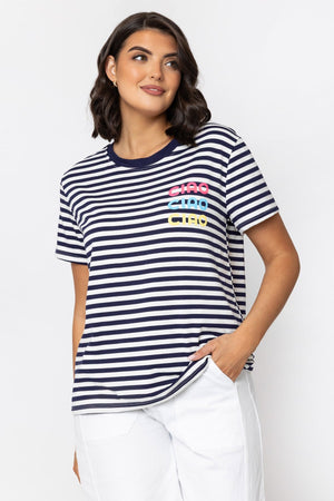 Carraig Donn Navy Stripe T-Shirt