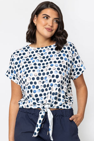 Carraig Donn Navy Tie Hem Top