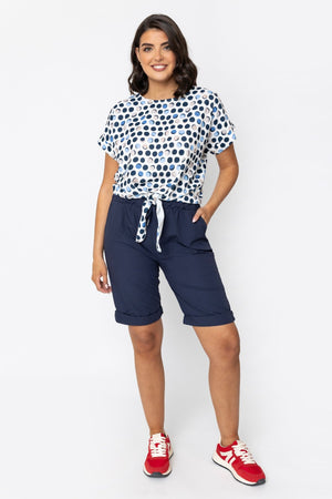 Carraig Donn Navy Tie Hem Top
