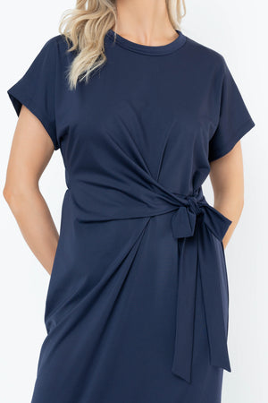Carraig Donn Navy Tie Side T-Shirt Dress