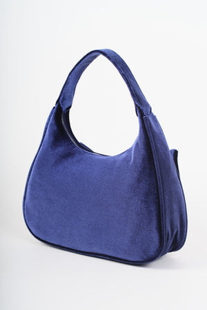Carraig Donn Navy Velvet Bow Detail Mini Hobo Bag
