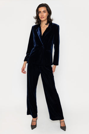 Carraig Donn Navy Velvet Straight Leg Trousers