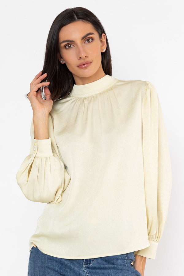 Carraig Donn Neck Scarf Blouse Lemon