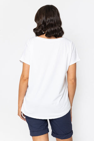 Carraig Donn Now or Never Print Dip Hem T-Shirt
