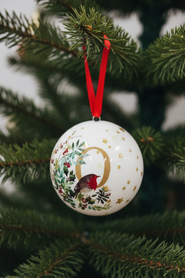Carraig Donn O Christmas Robin Alphabet Tree Bauble