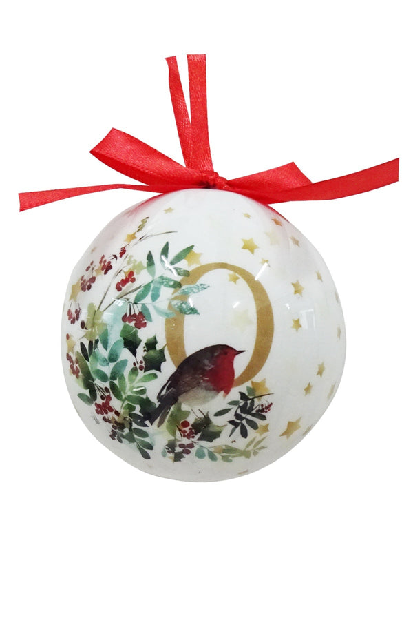 Carraig Donn O Christmas Robin Alphabet Tree Bauble