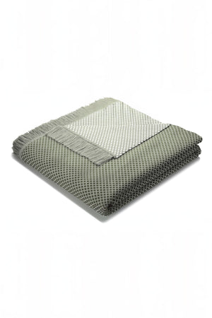 Carraig Donn Olive Green Micro Twill Blanket With Fringes