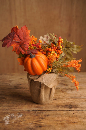 Carraig Donn Orange Halloween Pumpkin H38cm Decorative Bouquet