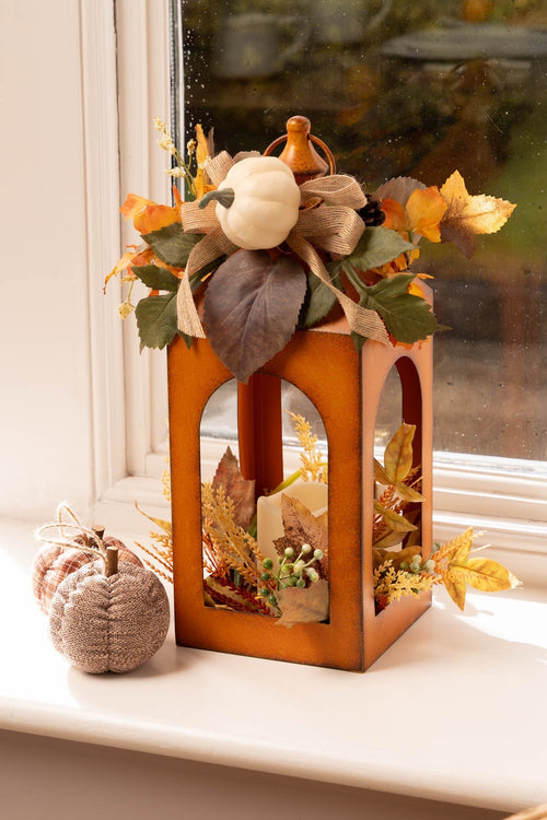 Orange Harvest Pumpkin Lantern Decorative Ornament