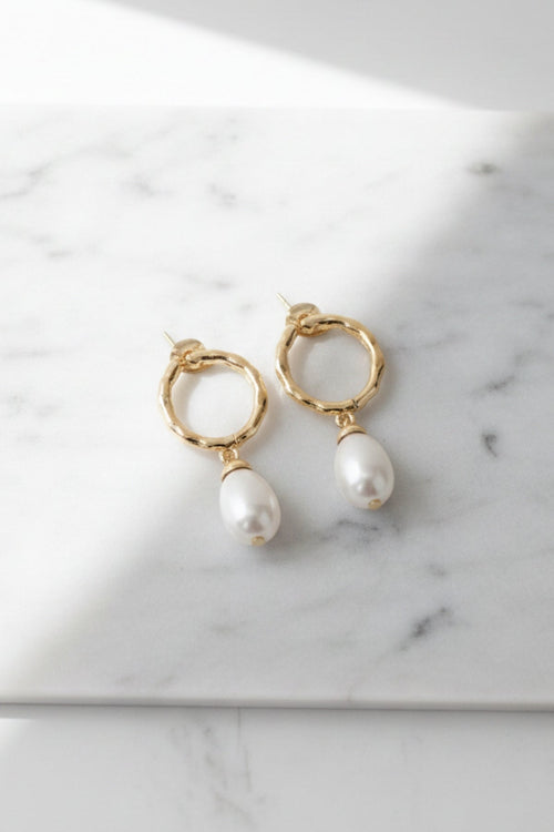 Pearl Circle Earrings