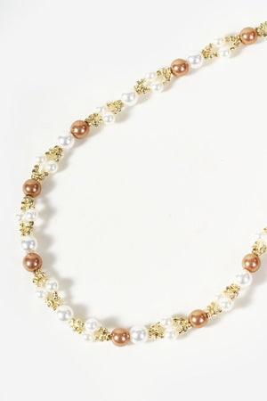 Carraig Donn Pearl & Clear Gemstone Ring Detail Beaded Necklace