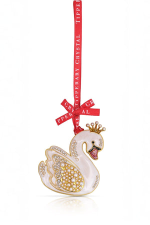 Carraig Donn Pearl Swan Christmas Tree Decoration