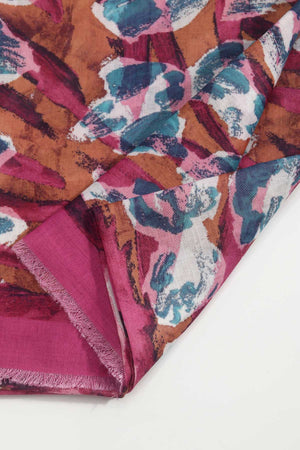 Carraig Donn Pink Abstract Animal Print Viscose Lightweight Scarf