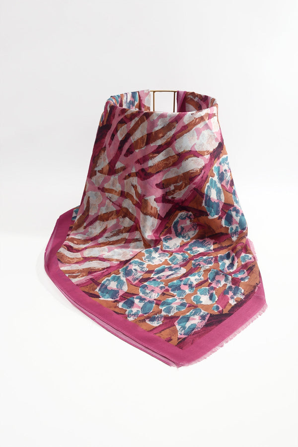 Carraig Donn Pink Abstract Animal Print Viscose Lightweight Scarf