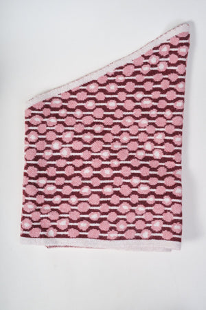 Carraig Donn Pink & Burgundy Print Knitted Triangle Scarf