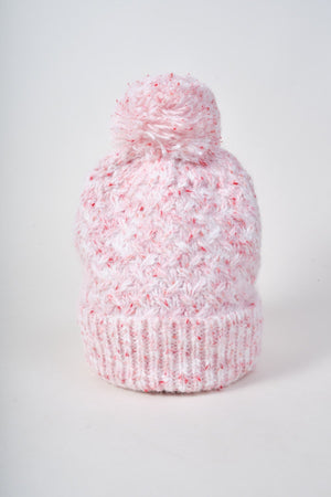 Carraig Donn Pink Cable Knit Pom Pom Beanie Hat