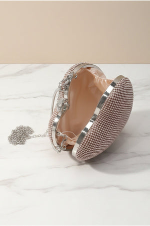Carraig Donn Pink Chainmail Ring Detail Heart Clutch Bag