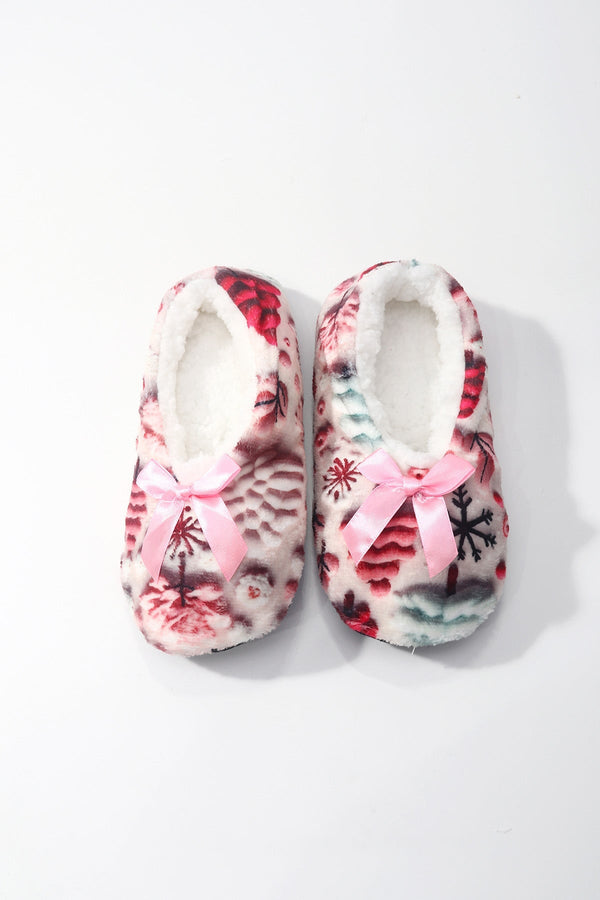 Carraig Donn Pink Christmas Tree Print Slipper Socks