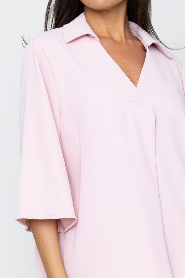 Carraig Donn Pink Collared Top