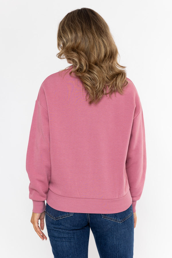 Carraig Donn Pink Cotton Blend Westport Bay Embroidered Fish Sweatshirt