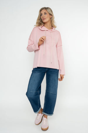 Carraig Donn Pink Embossed Long Sleeve Hoodie
