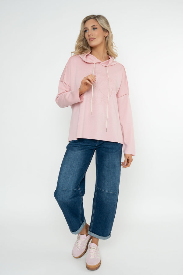 Carraig Donn Pink Embossed Long Sleeve Hoodie