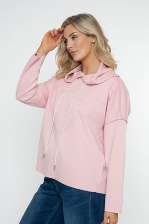 Carraig Donn Pink Embossed Long Sleeve Hoodie