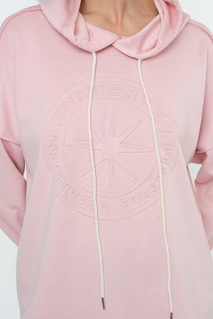 Carraig Donn Pink Embossed Long Sleeve Hoodie