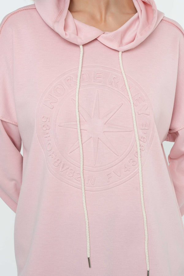 Carraig Donn Pink Embossed Long Sleeve Hoodie