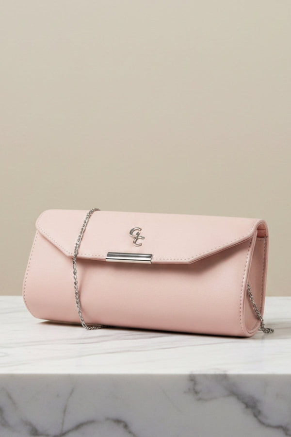 Carraig Donn Pink Faux Leather Envelope Clutch Bag