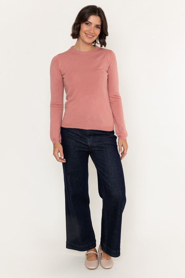 Carraig Donn Pink Knitted Crew Neck Long Sleeve Jumper