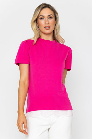 Carraig Donn Pink Lace Trim T-Shirt