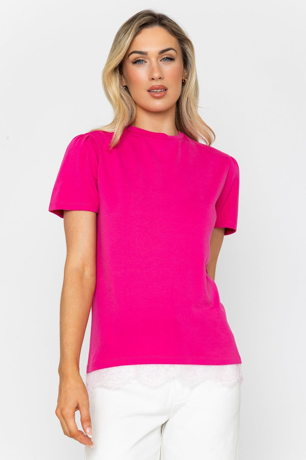 Carraig Donn Pink Lace Trim T-Shirt