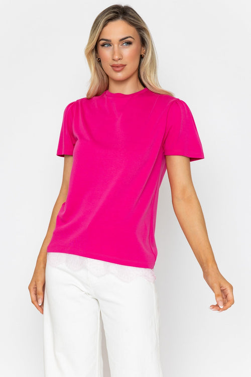 Pink Lace Trim T-Shirt