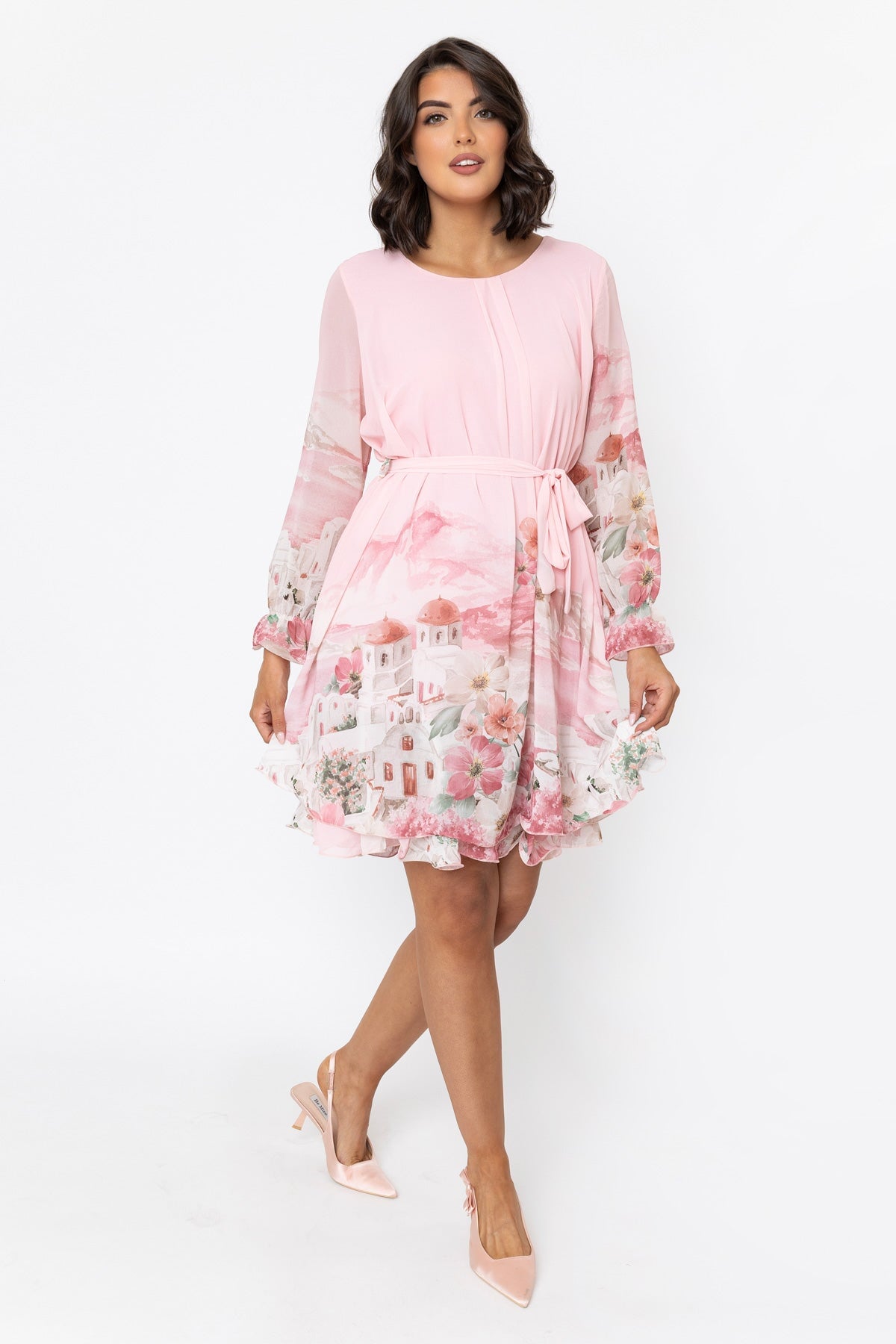 Pink Michelle Knee Length Dress