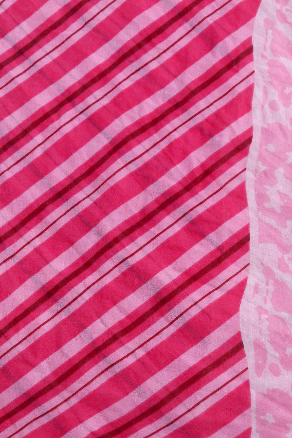 Carraig Donn Pink Mixed Pattern Print Cotton & Viscose Blend Scarf