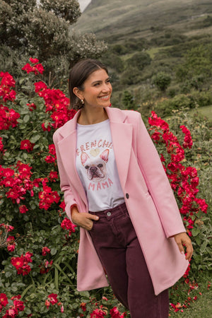Carraig Donn Pink One Button Longline Coat