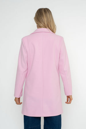 Carraig Donn Pink One Button Longline Coat