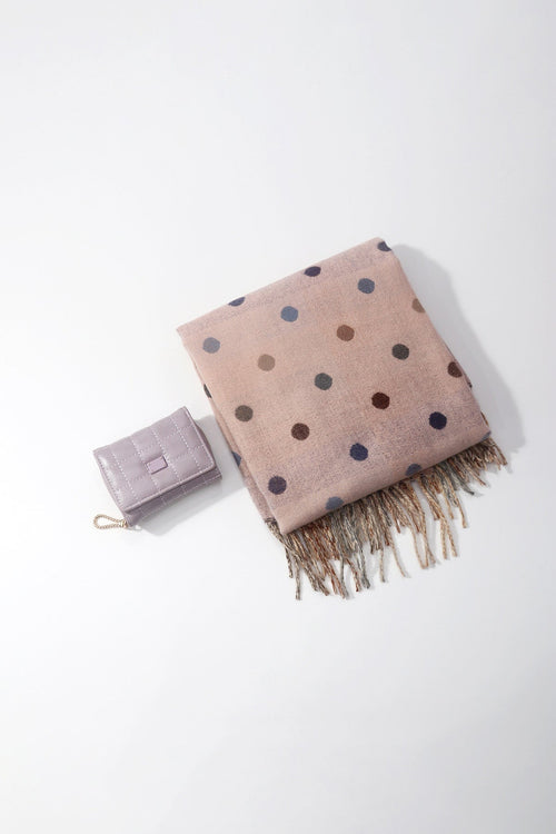 Carraig Donn Pink Polka Dot Scarf & Quilted Purse Gift Set