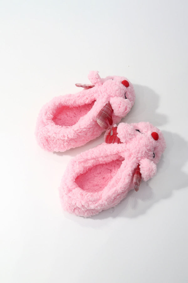 Carraig Donn Pink Reindeer Tartan Slipper Socks
