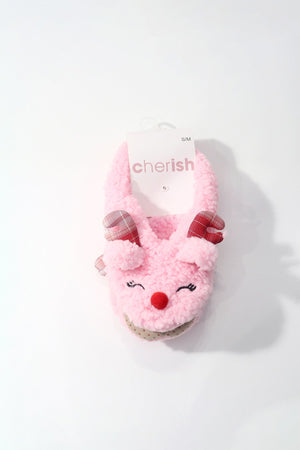 Carraig Donn Pink Reindeer Tartan Slipper Socks