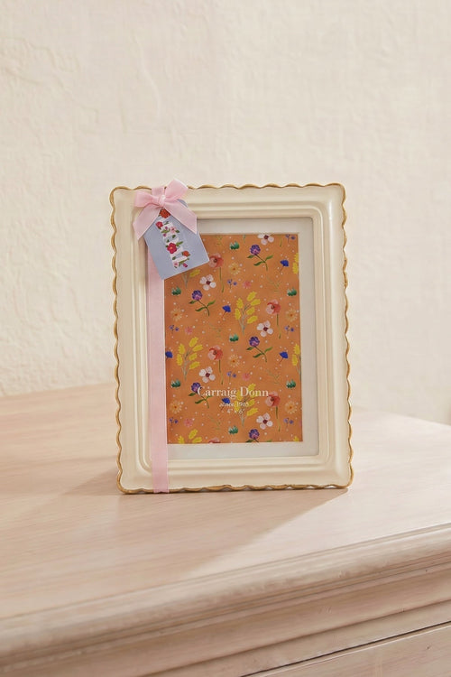 Pink Ribbon 4x6 Photo Frame with Gold Detailing