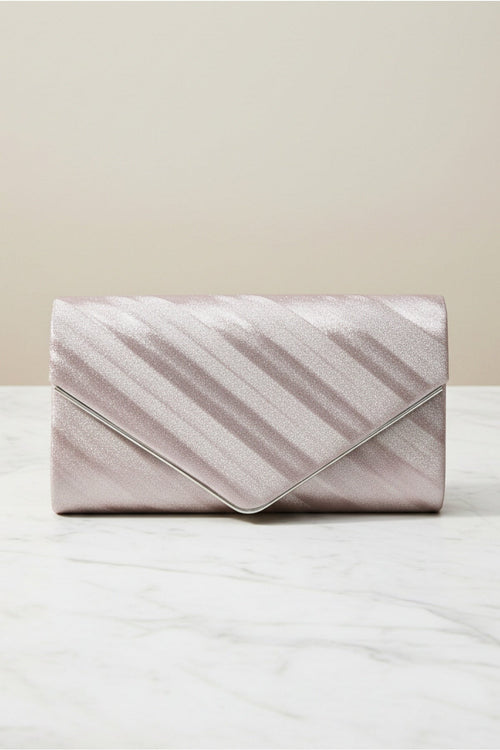 Pink Shimmer Envelope Clutch Bag