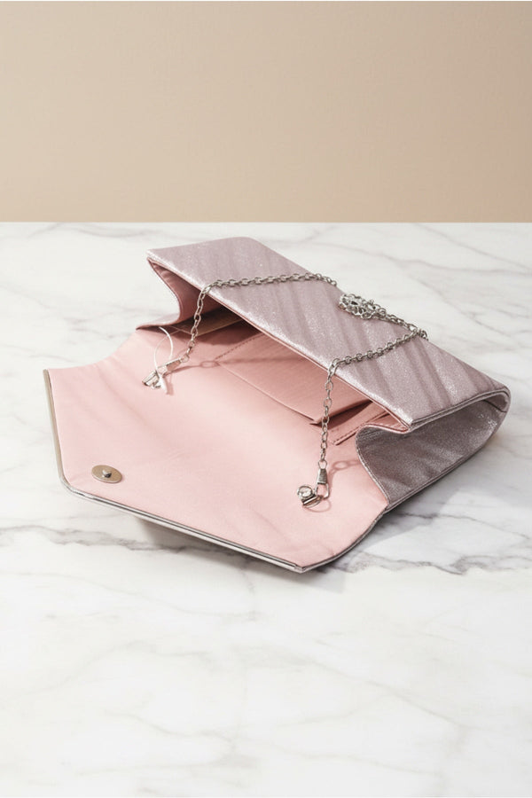 Carraig Donn Pink Shimmer Envelope Clutch Bag