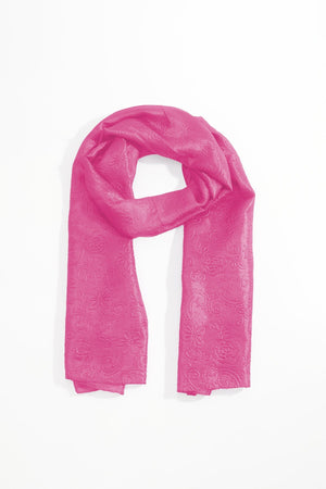 Carraig Donn Pink Silk Touch Floral Embossed Scarf