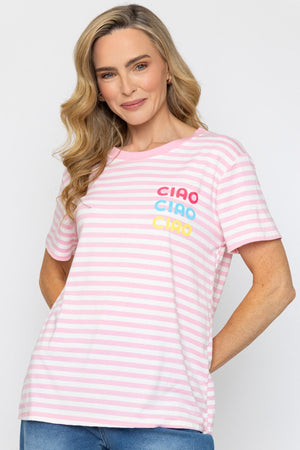 Carraig Donn Pink Stripe T-Shirt