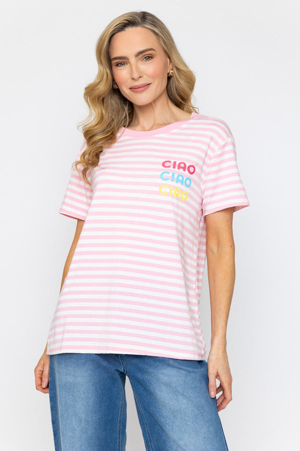Carraig Donn Pink Stripe T-Shirt